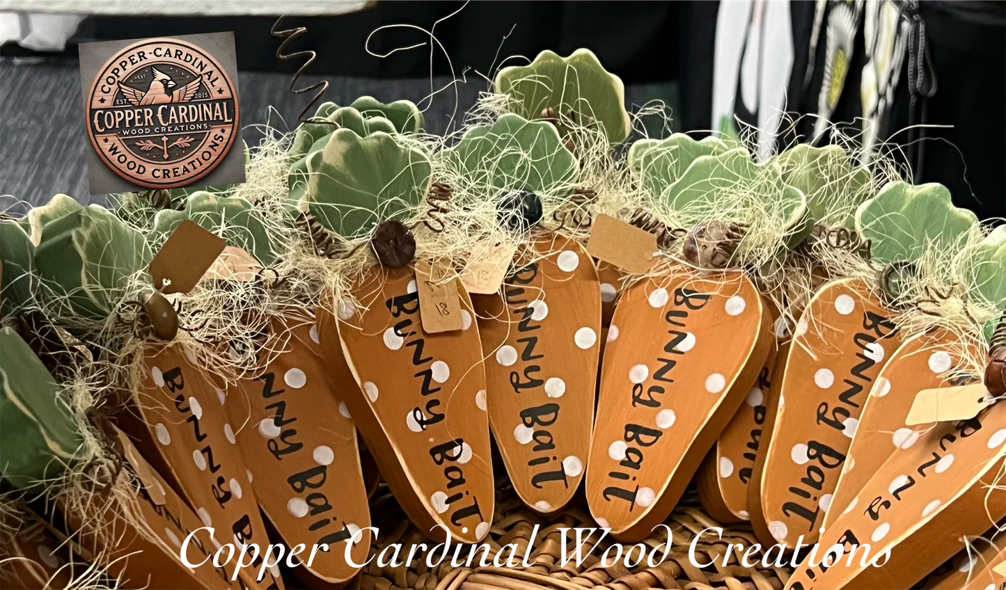 Bunny Bait Wooden Carrot
